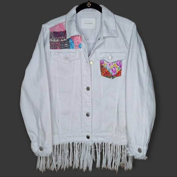 Blank NYC Jackets & Coats Upcycled Blank Nyc White Denim Jacket